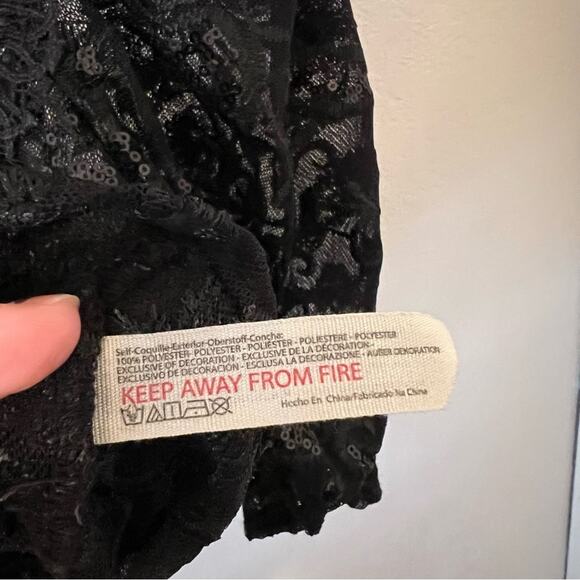 Intimately Free People Black Sequin Mesh Crop Top - Picture 6 of 6